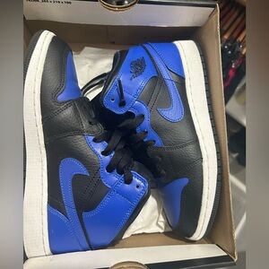 Jordan Air Jordan 1 Mid Youth Sneakers — Black, Royal, White